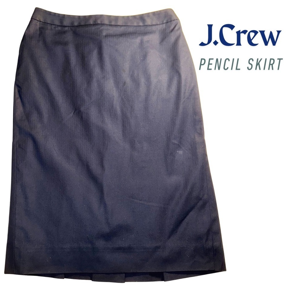 J.Crew Navy Blue Wool Pencil Skirt‎ PRISTINE– Office Career Workwear